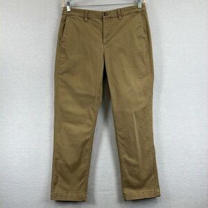 J Crew High-Rise Girlfriend Chinos Sz 8 Tan Cotton/Elastane EUC